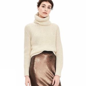 Banana Republic Chunky Knit Wool Sweater Ivory XL